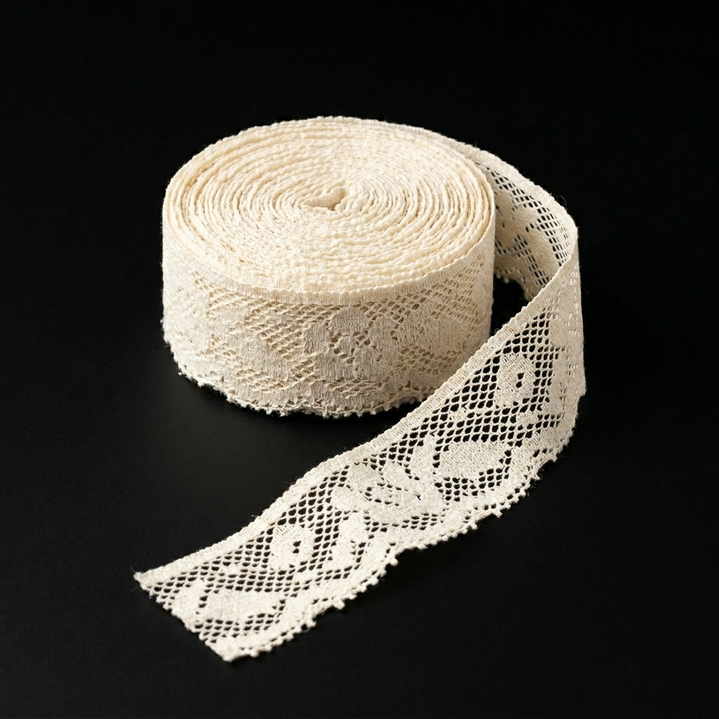 Scalloped Floral Net Raschel Lace Trim - 5 Mtr