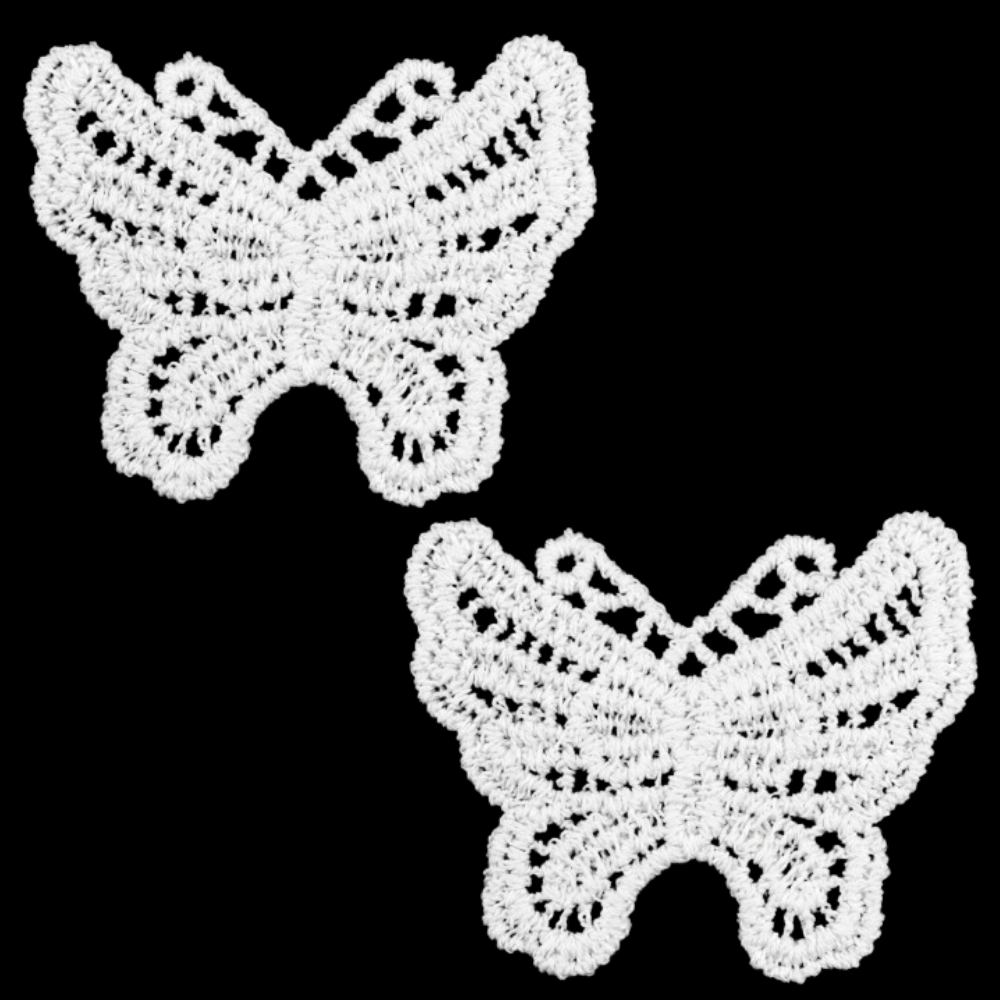 Natural Small Butterfly Embroidery Chemical Patches – Pack of 2