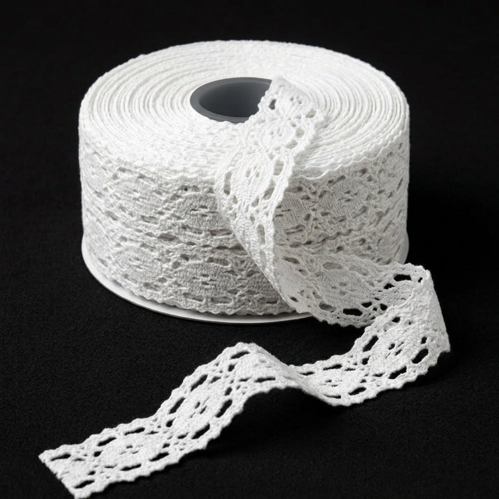Natural Cotton dual scallop crochet lace Trim - 5 mtr