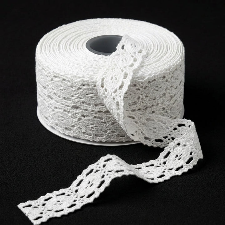 Natural Cotton dual scallop crochet lace Trim - 5 mtr