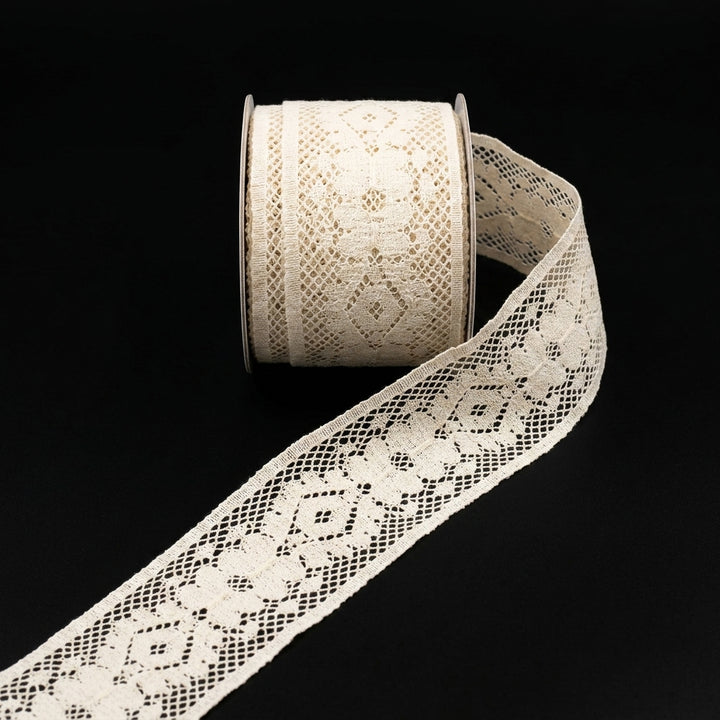 Diamond & Floral Net Raschel Lace Trim - 5 Mtr
