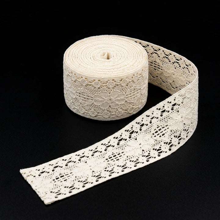 Floral & Lattice Medallion Raschel Lace Trim - 5 Mtr