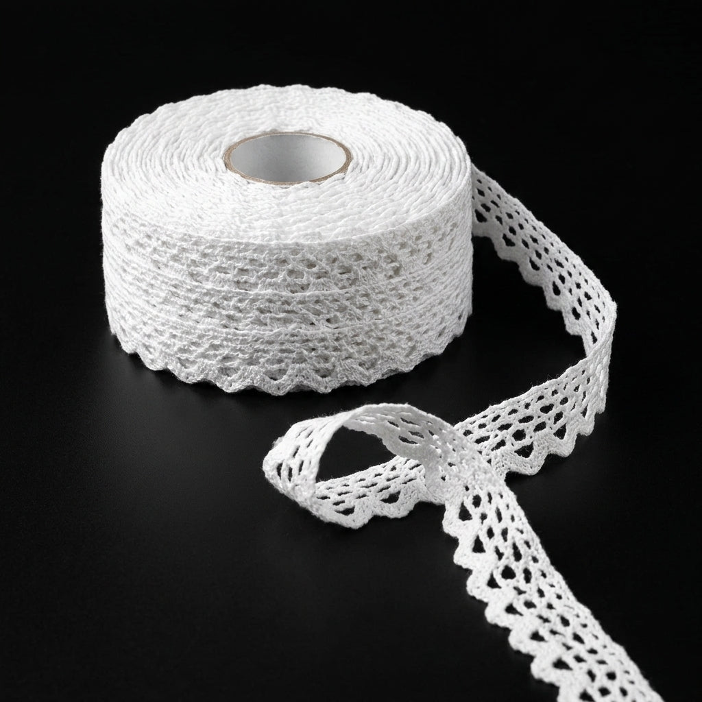 White Scalloped Edge Crochet Lace Trim - 5 mtr