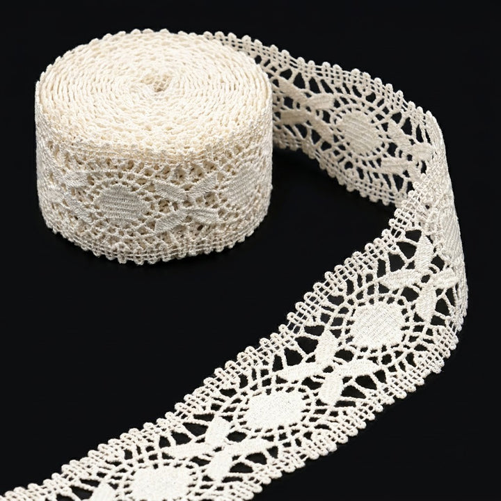 Natural Medallion Chemical Cotton Lace - 5mtr