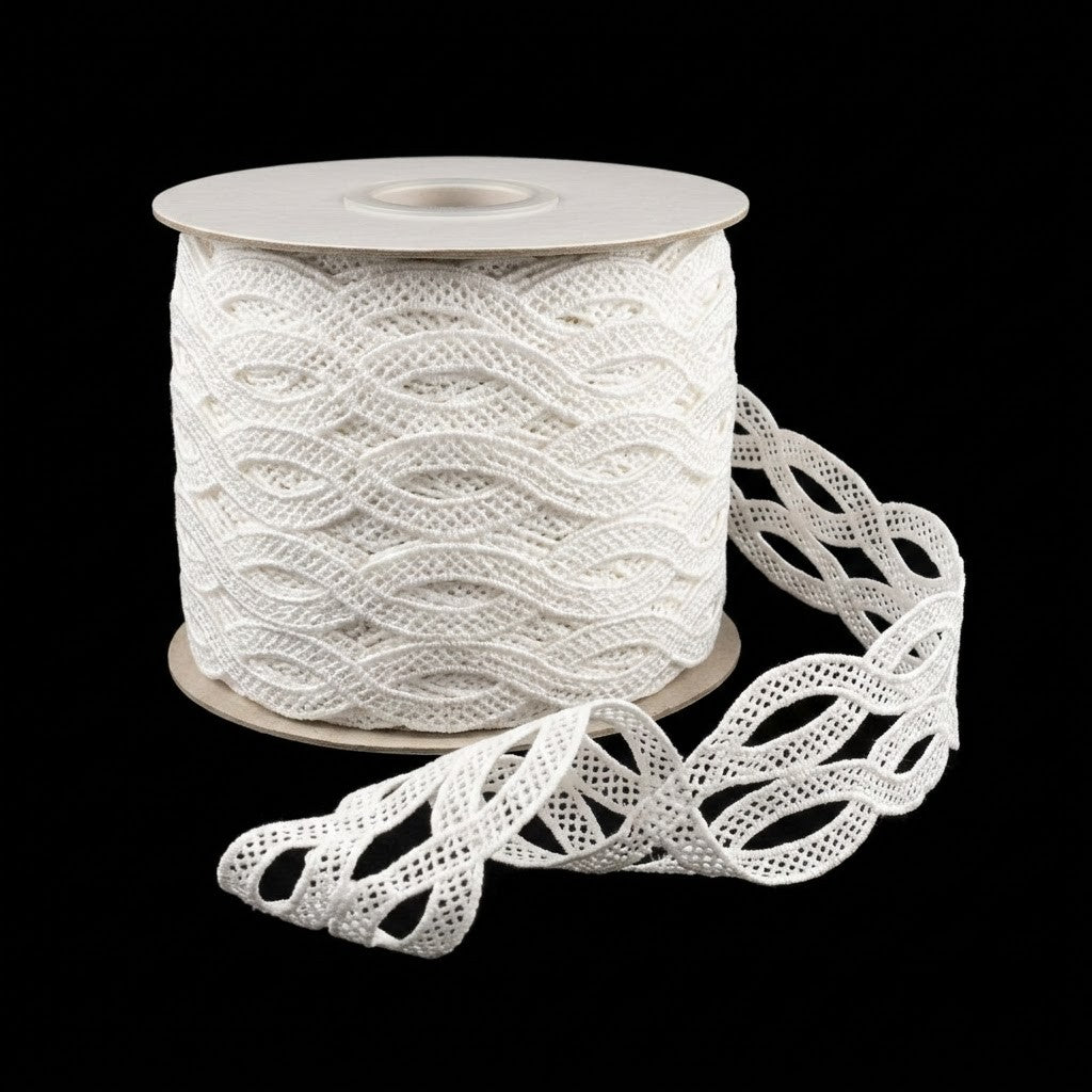 Off-White Interlocking Wave Chemical Lace - 5 mtr