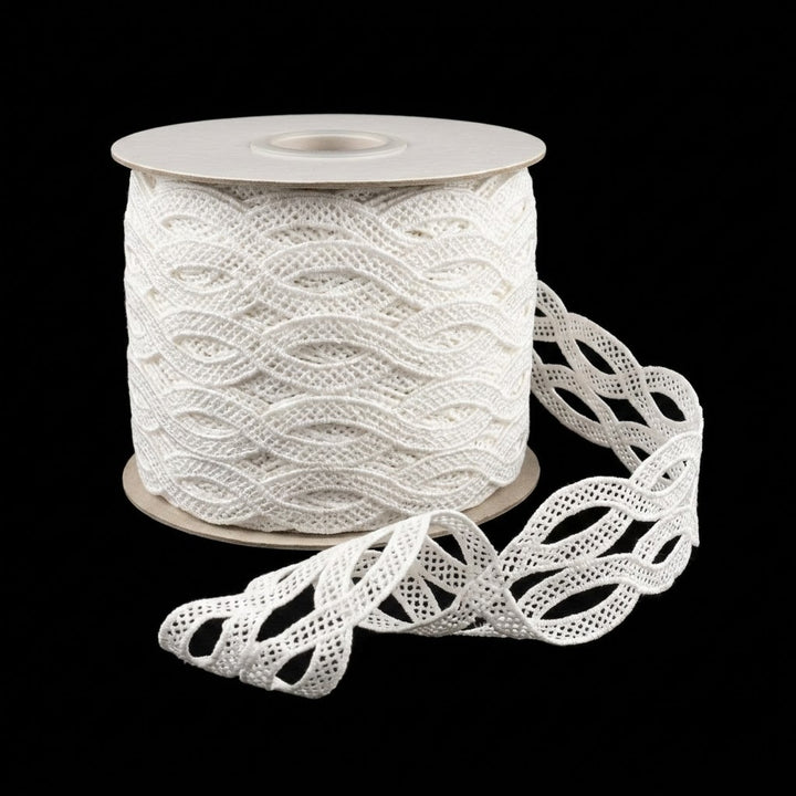 Off-White Interlocking Wave Chemical Lace - 5 mtr