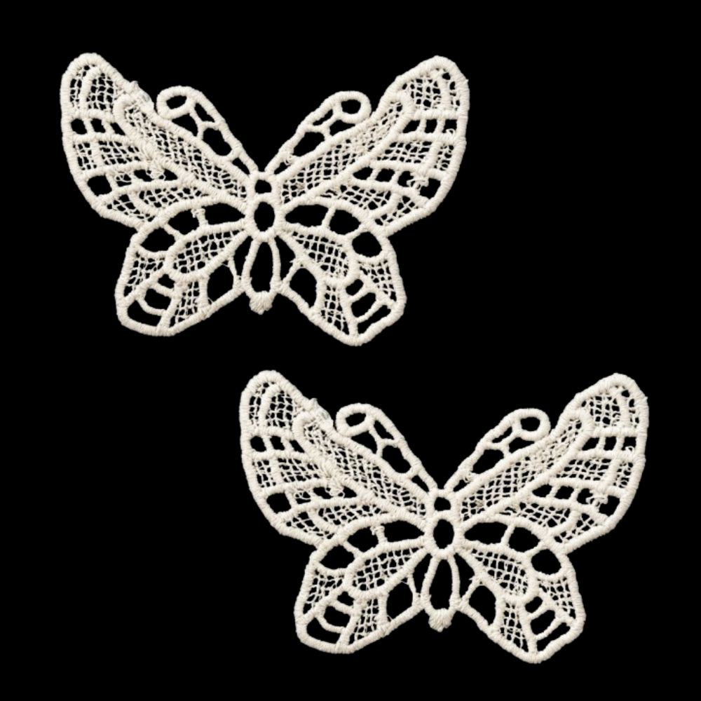 Natural Butterfly Embroidery Chemical Patches – Pack of 2