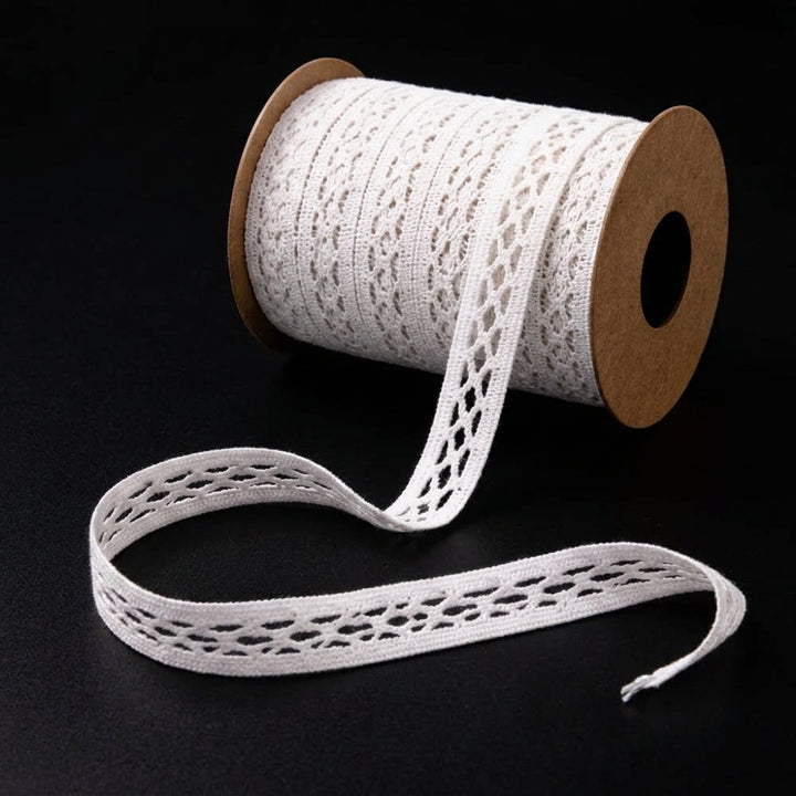 Natural Criss-Cross Cotton Crochet Lace Trim - 5 mtr