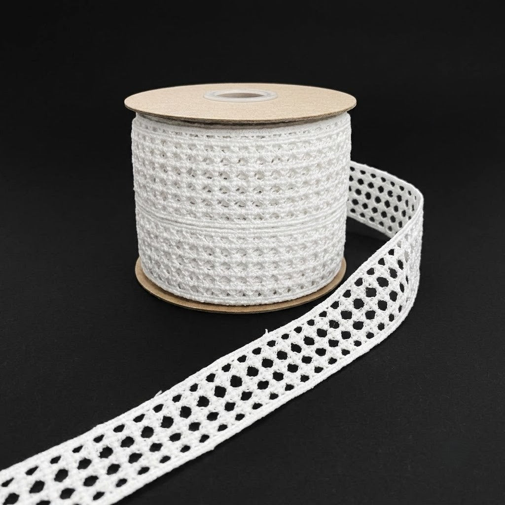 Off-White Honeycomb Mesh Chemical Lace - 5 mtr