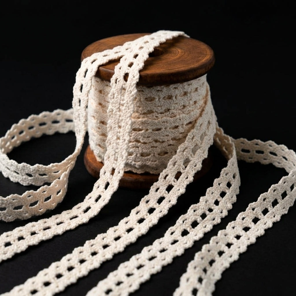 Natural Cotton Chunky Scallop Crochet Lace Trim - 5 mtr