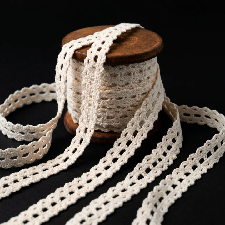 Natural Cotton Chunky Scallop Crochet Lace Trim - 5 mtr