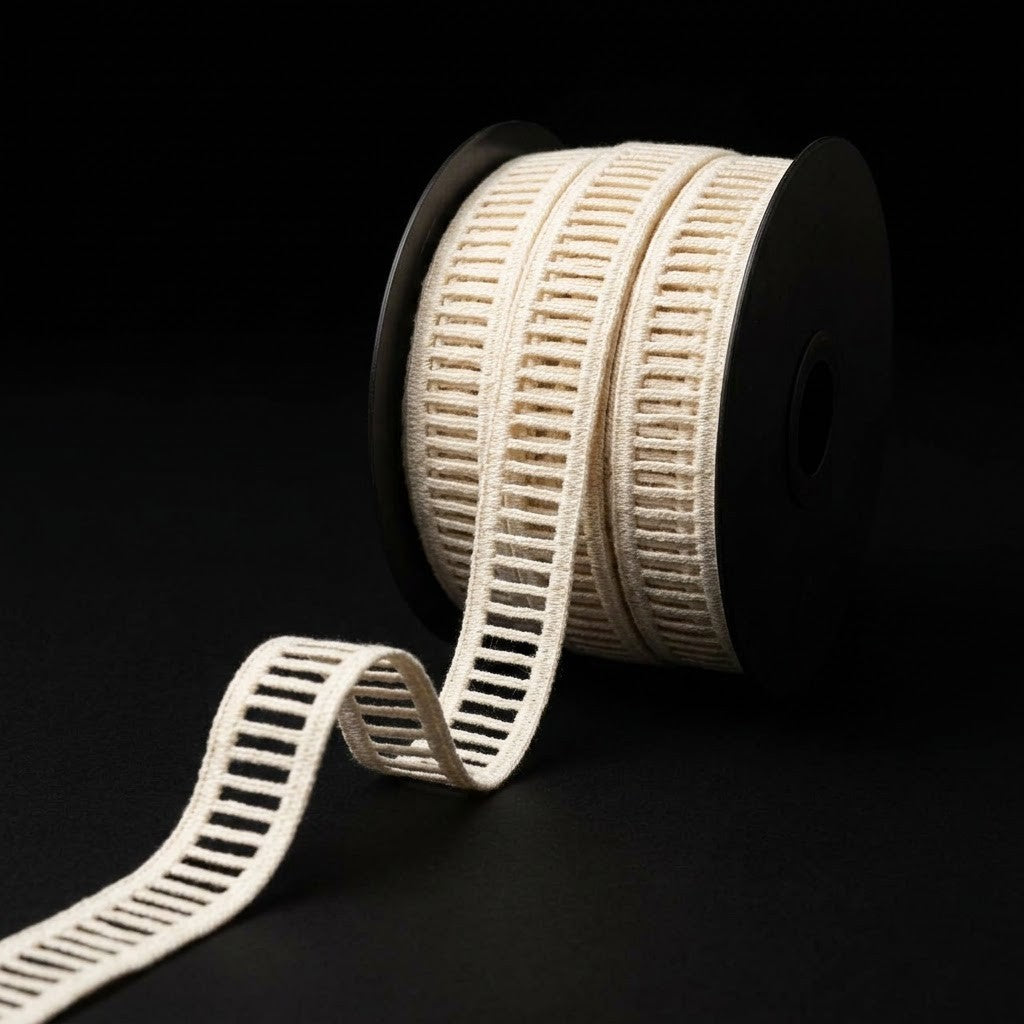 Natural Ladder Stitch Chemical Cotton Lace - 25 mtr