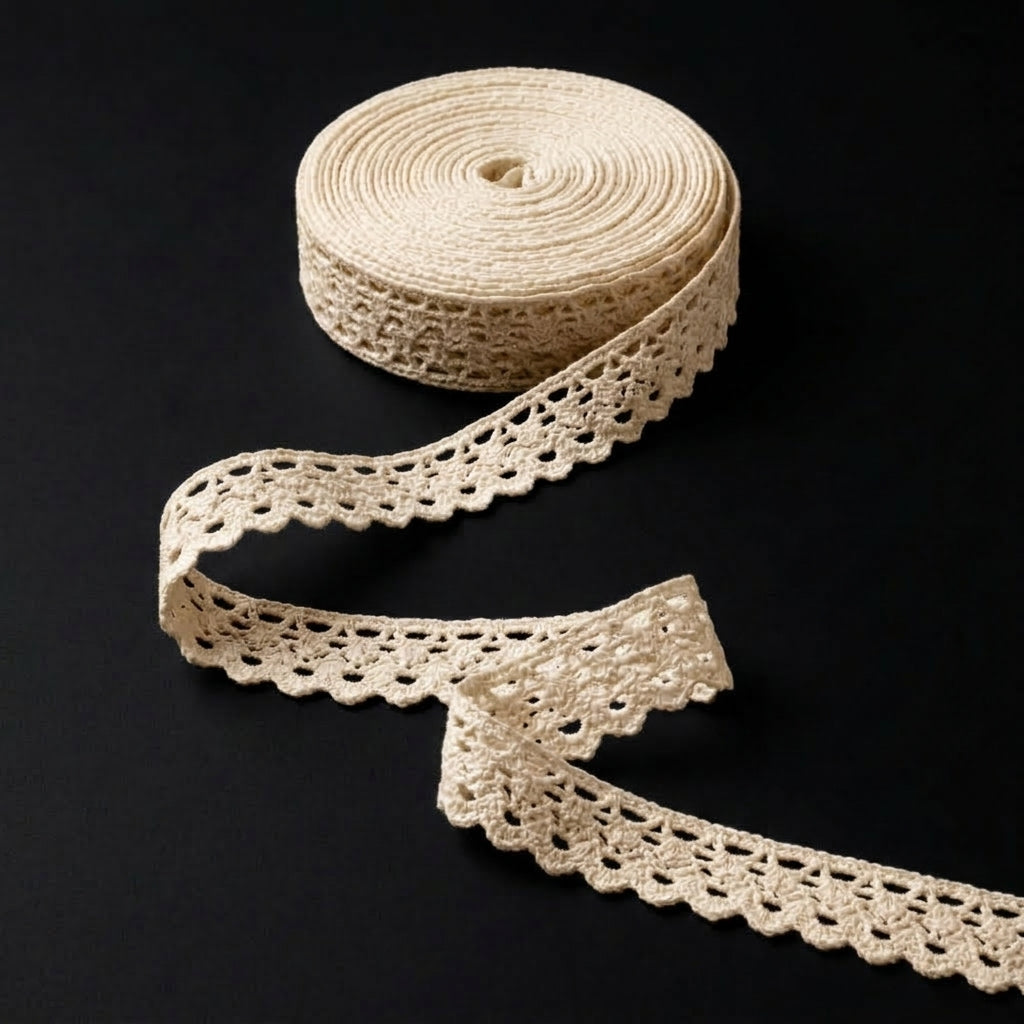 Natural Chunky Cotton Kingri Crochet Lace Trim - 5 mtr