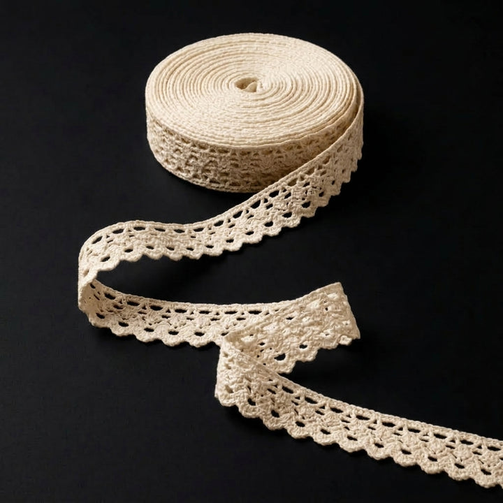 Natural Chunky Cotton Kingri Crochet Lace Trim - 5 mtr