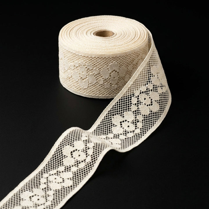 Floral Diamond Mesh Raschel Lace Trim - 5 Mtr