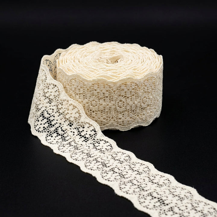 Double Scalloped Medallion Raschel Lace Trim - 5 Mtr