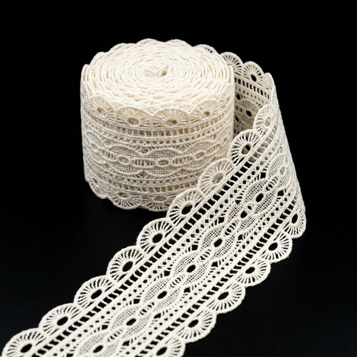 Natural Rosette Chemical Cotton Lace - 5mtr