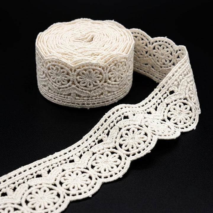 Natural Ornamental Chemical Cotton Lace - 5mtr