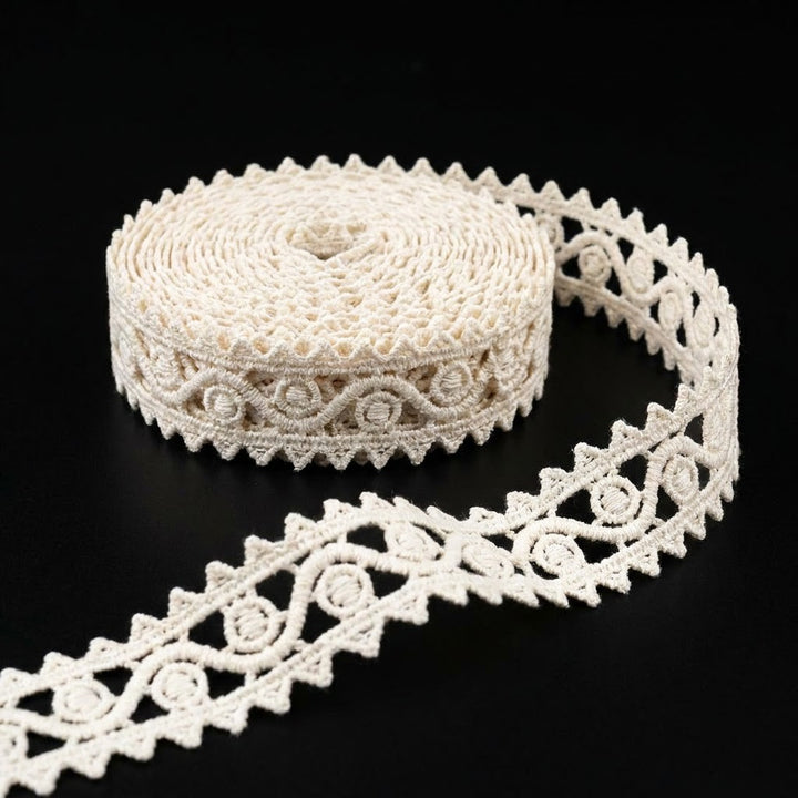 Natural Floral Chemical Cotton Lace - 5mtr
