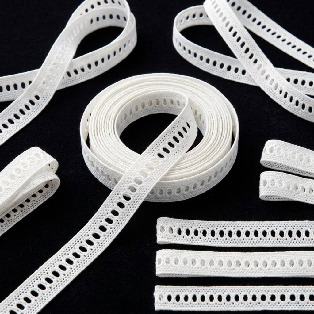 Off White Cotton Fine Yarn Crochet Ladder Lace Trim - 5 mtr