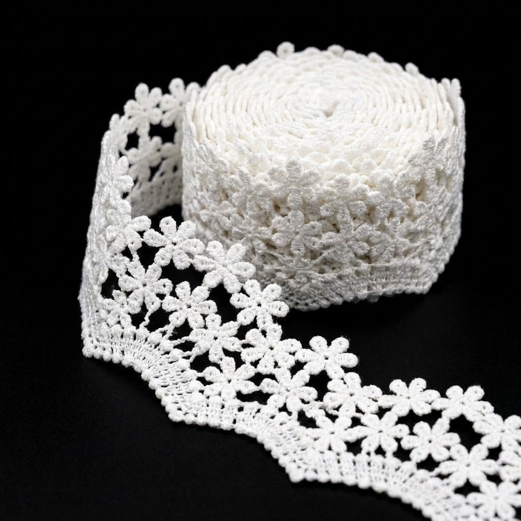 Natural Floral Vine Chemical Cotton Lace - 5mtr