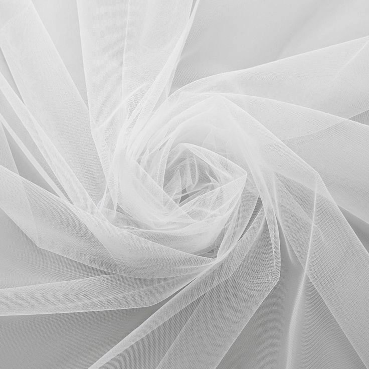 Off White Plain Maharani Mesh Fabric - 10 Meters