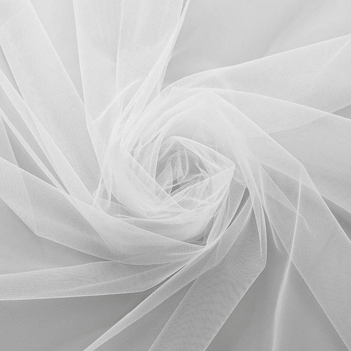 Off White Plain Maharani Mesh Fabric - 10 Meters
