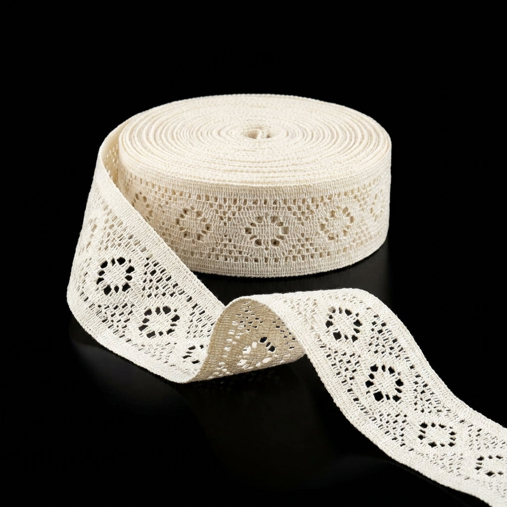 Geometric Circle Net Raschel Lace Trim - 5 Mtr