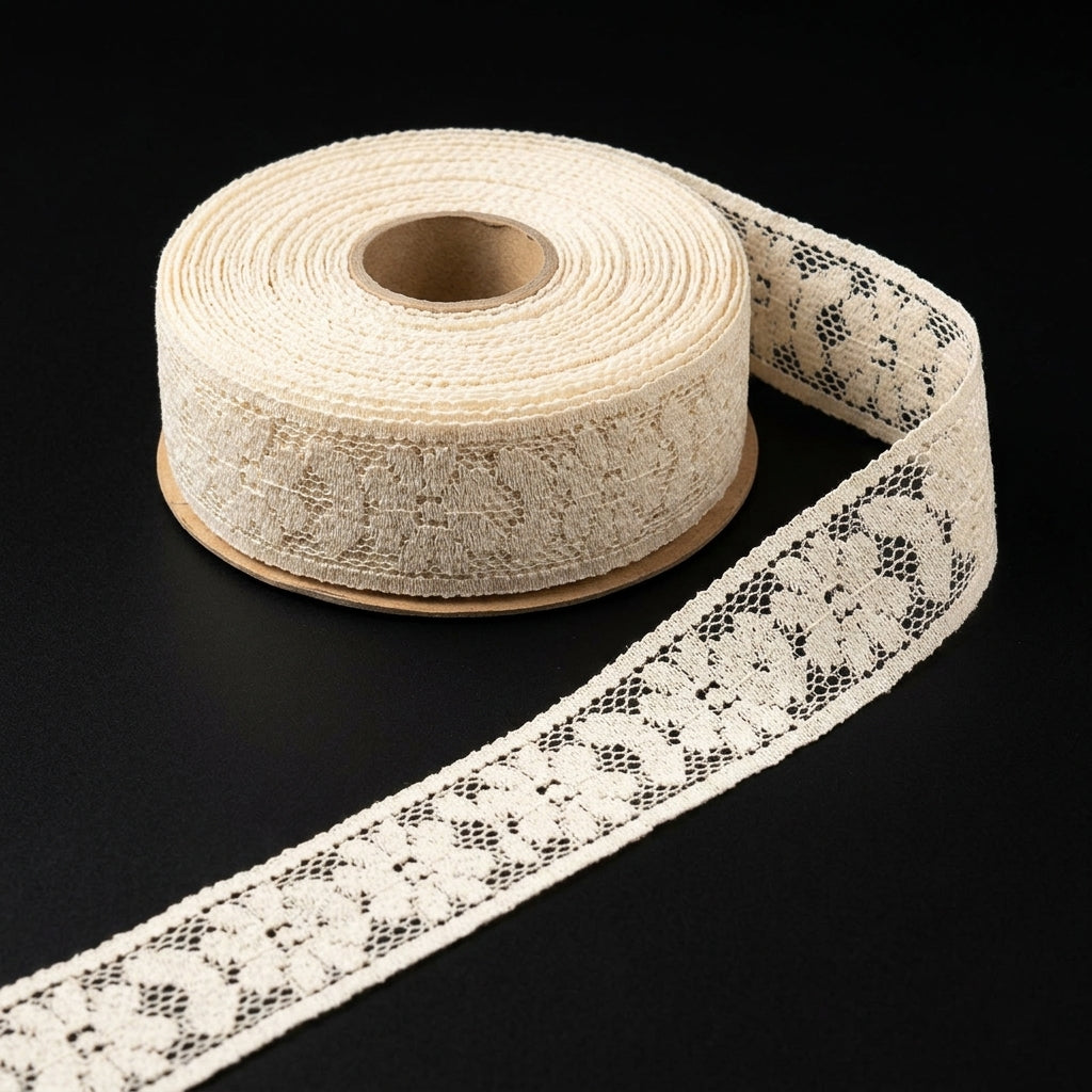 Fine Floral Net Raschel Lace Trim - 5 Mtr