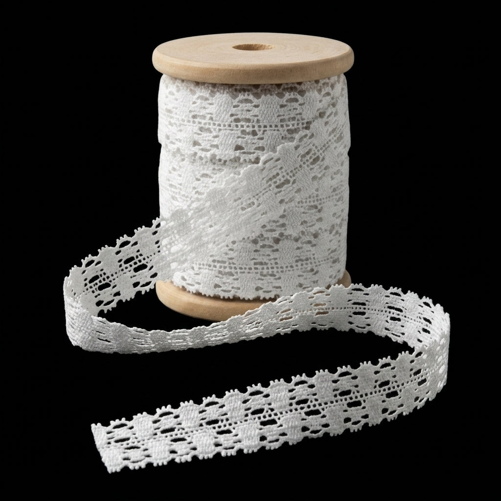 Off White Delicate dual scallop Cotton crochet lace Trim - 5 mtr