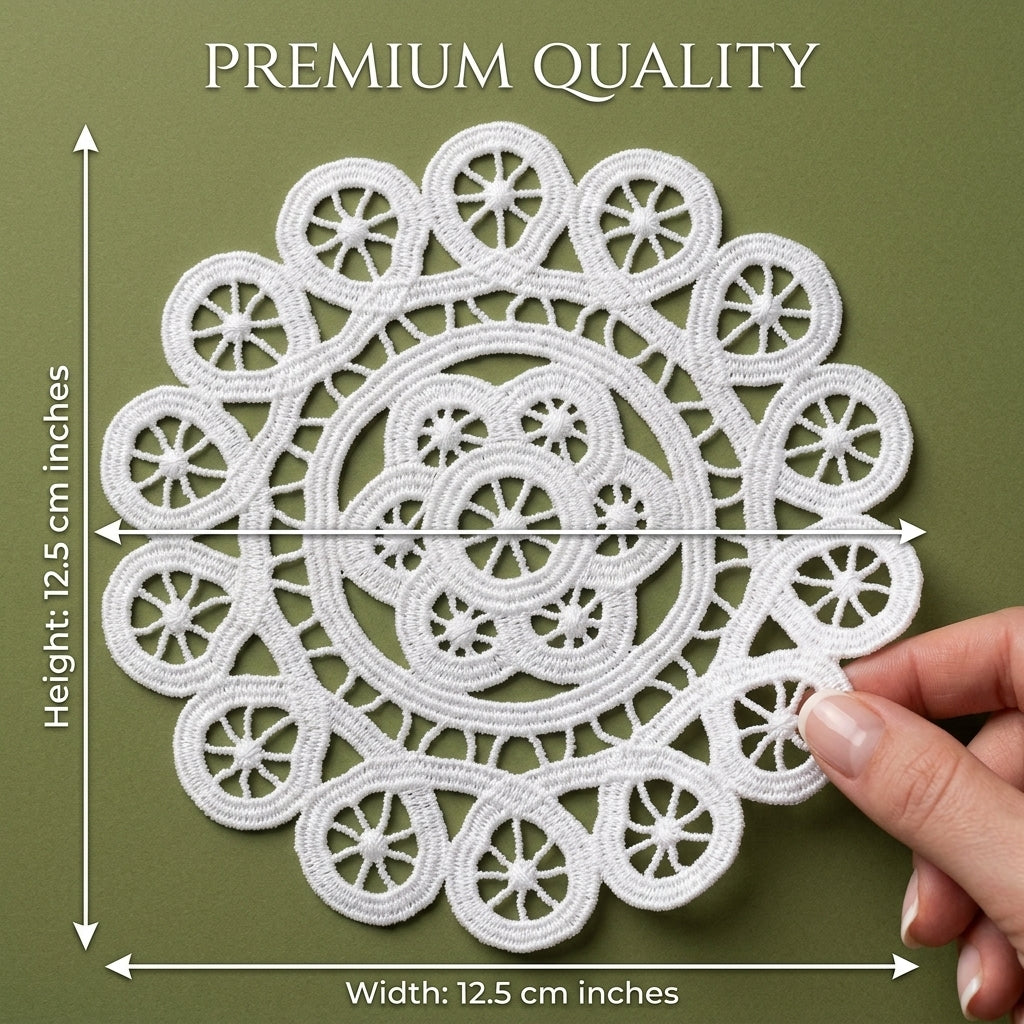 Natural Circular Embroidery Chemical Patches – Pack of 2