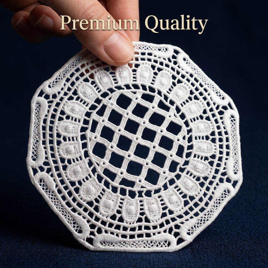 Natural Big Circular Embroidered Chemical Patches – Pack of 2