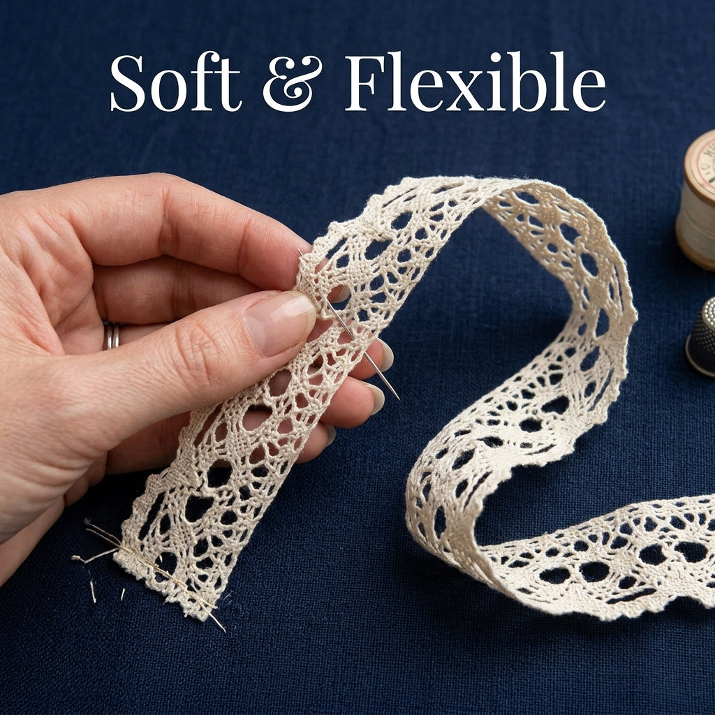 Off-White Scalloped Openwork Crochet Lace Trim - 5 mtr