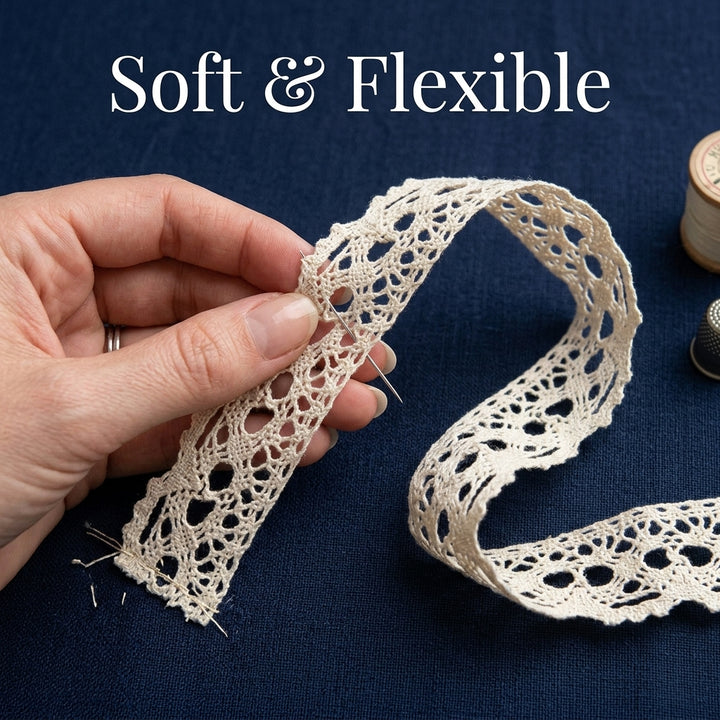 Off-White Scalloped Openwork Crochet Lace Trim - 5 mtr