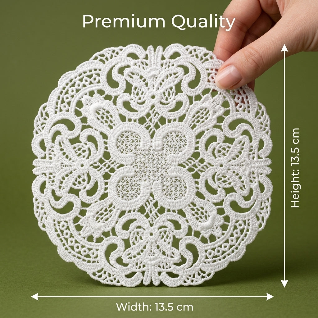 Natural Small Circular Embroidered Chemical Patches – Pack of 2