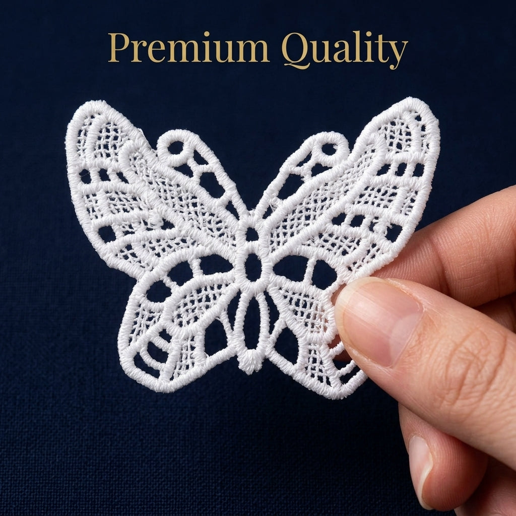 Natural Butterfly Embroidery Chemical Patches – Pack of 2