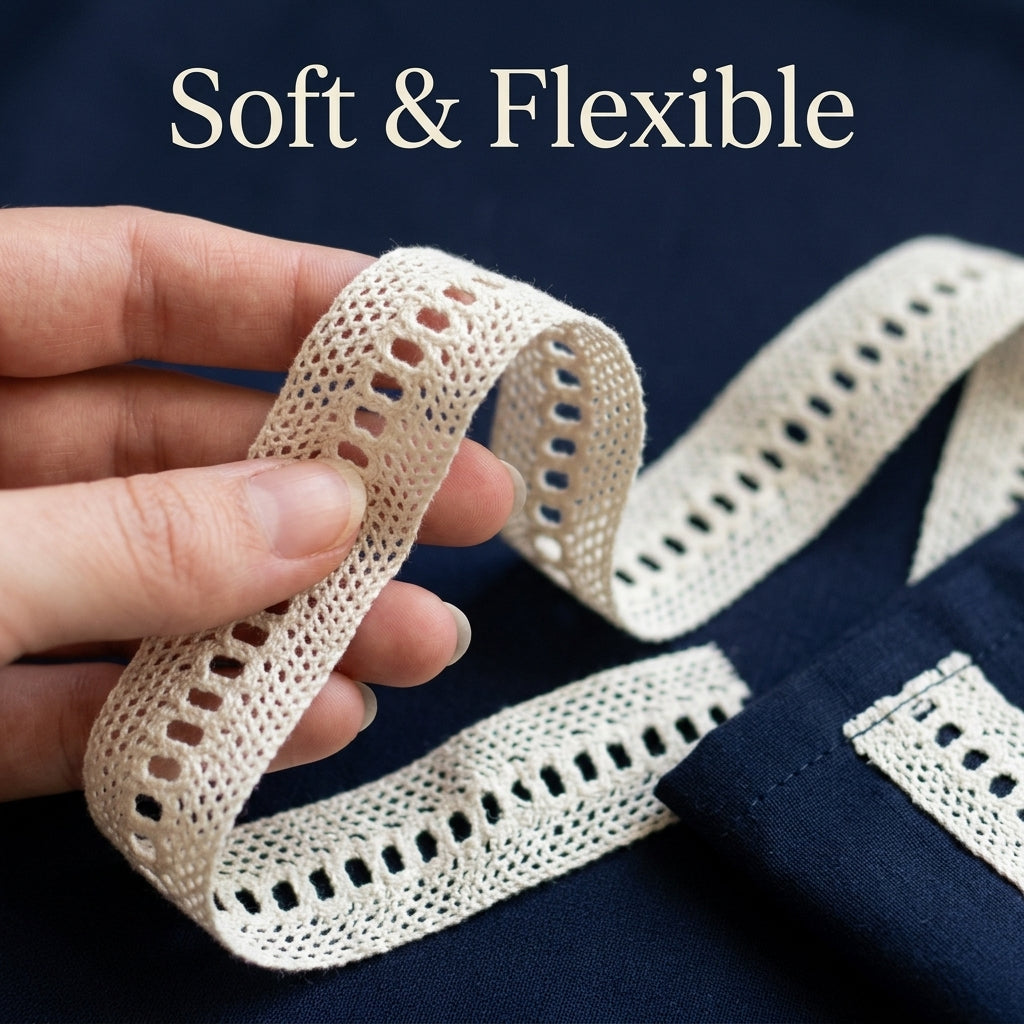 Off-White Ladder Eyelet Crochet Lace Trim - 5 mtr