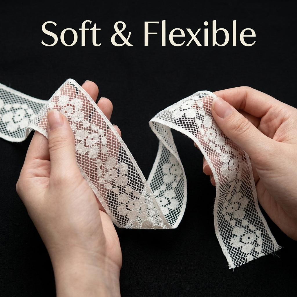 Floral Diamond Mesh Raschel Lace Trim - 5 Mtr