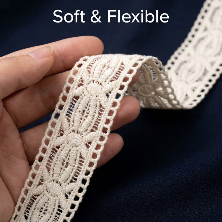 Natural Braided Chemical Cotton Lace - 5mtr