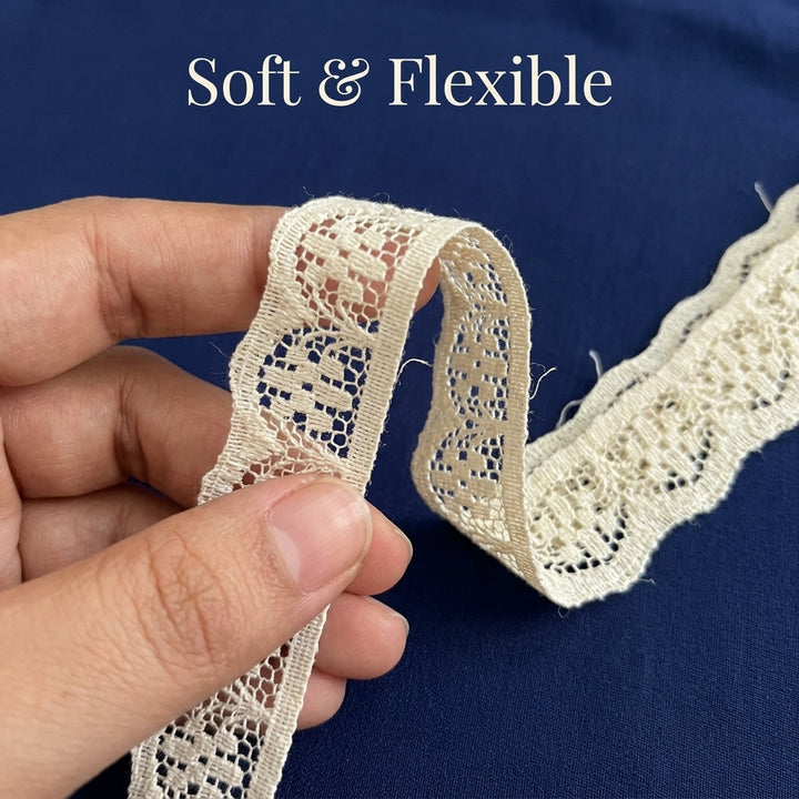 Small Floral Scallop Raschel Lace Trim - 5 Mtr