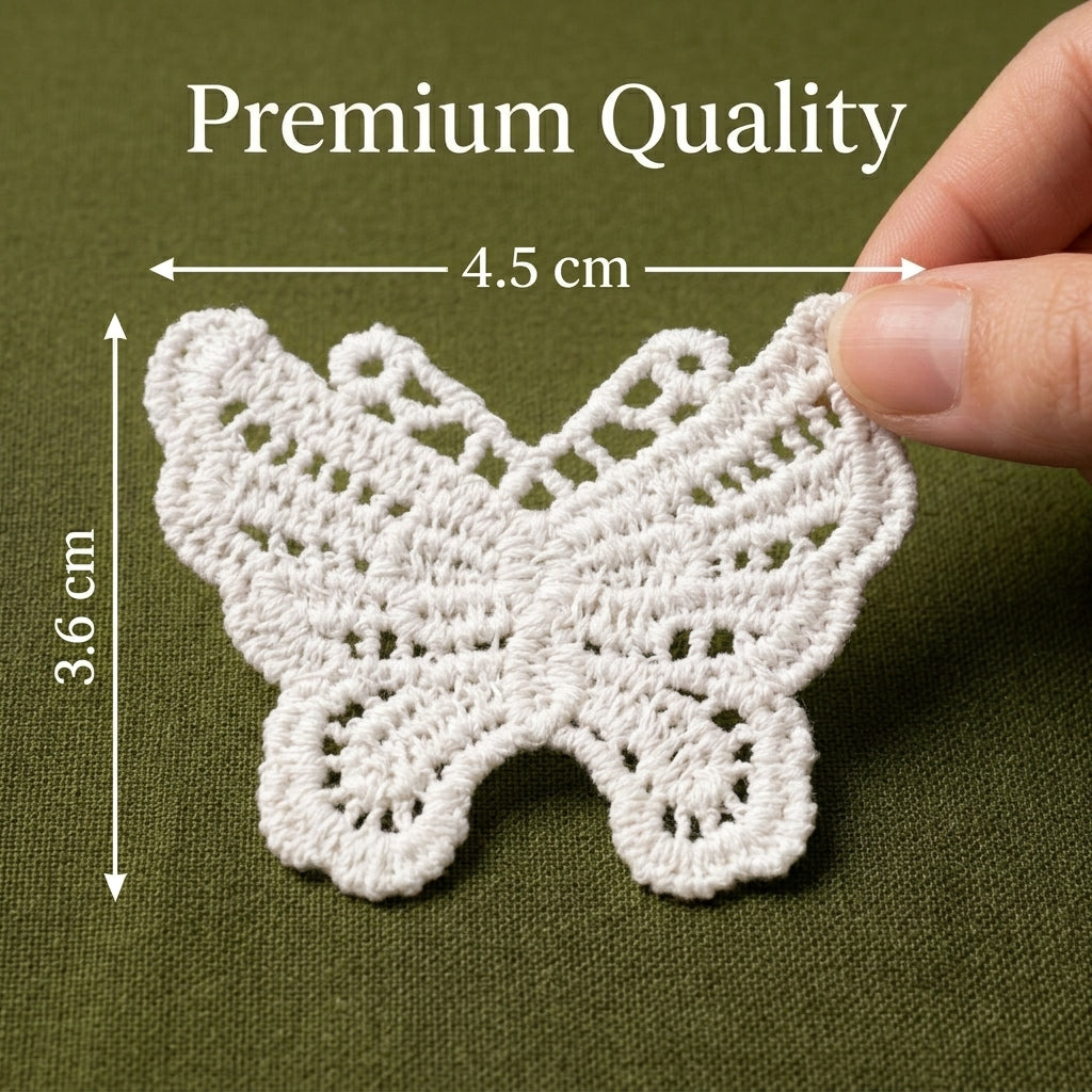 Natural Small Butterfly Embroidery Chemical Patches – Pack of 2