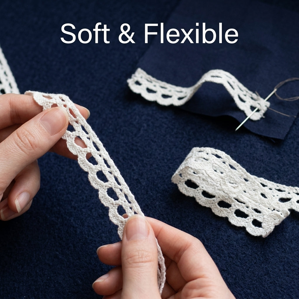 White Scalloped Edge Crochet Lace Trim - 5 mtr