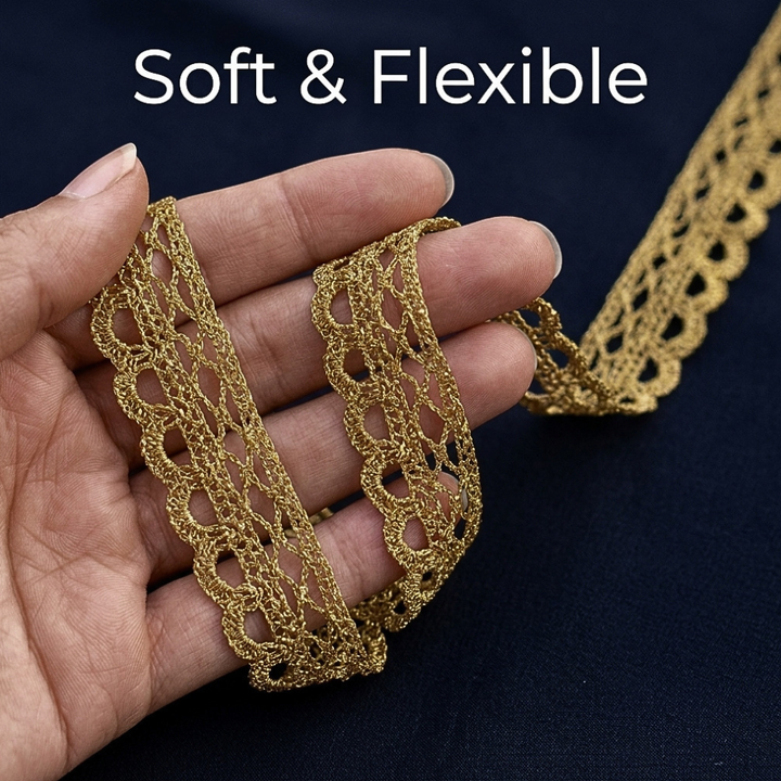 Golden Scalloped Arch Crochet Lace Trim - 5 mtr