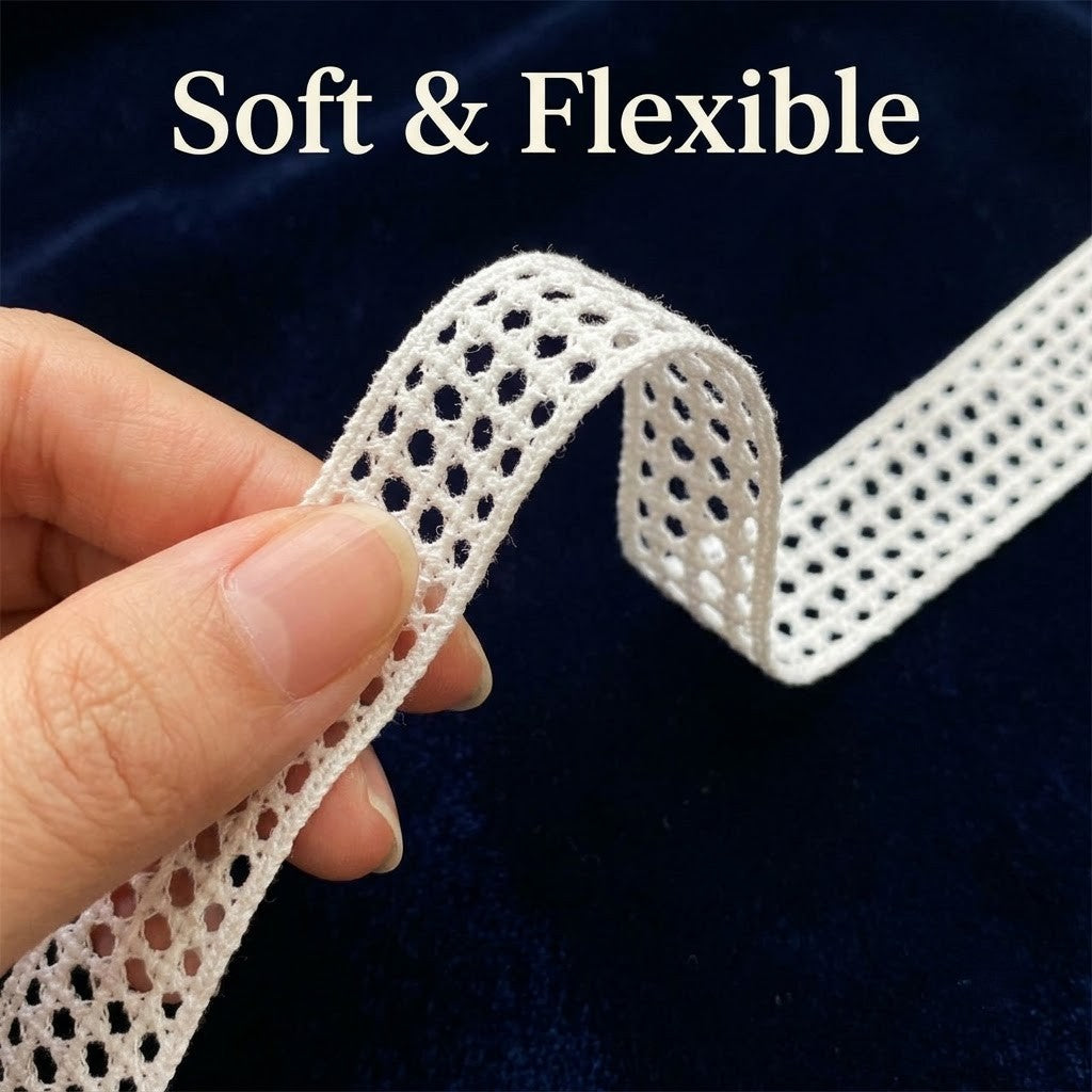 Off-White Honeycomb Mesh Chemical Lace - 5 mtr