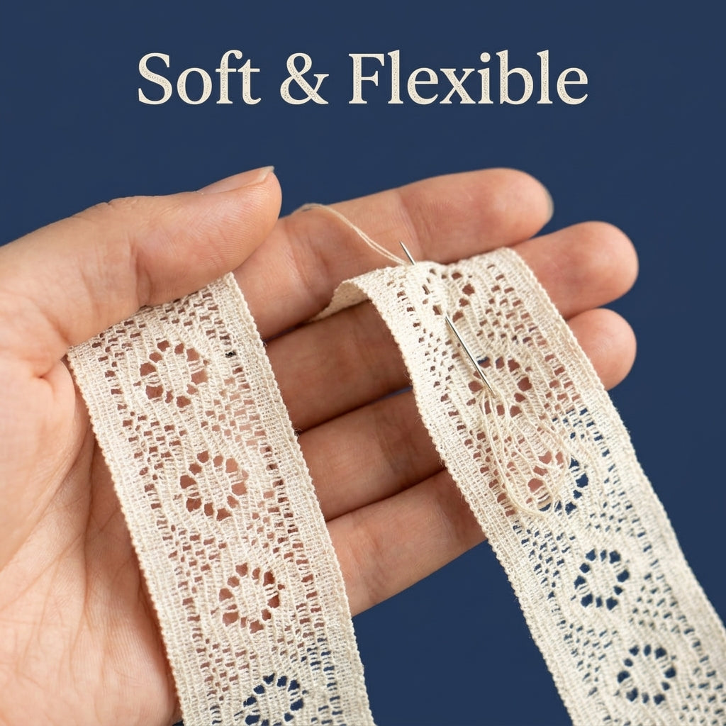 Geometric Circle Net Raschel Lace Trim - 5 Mtr