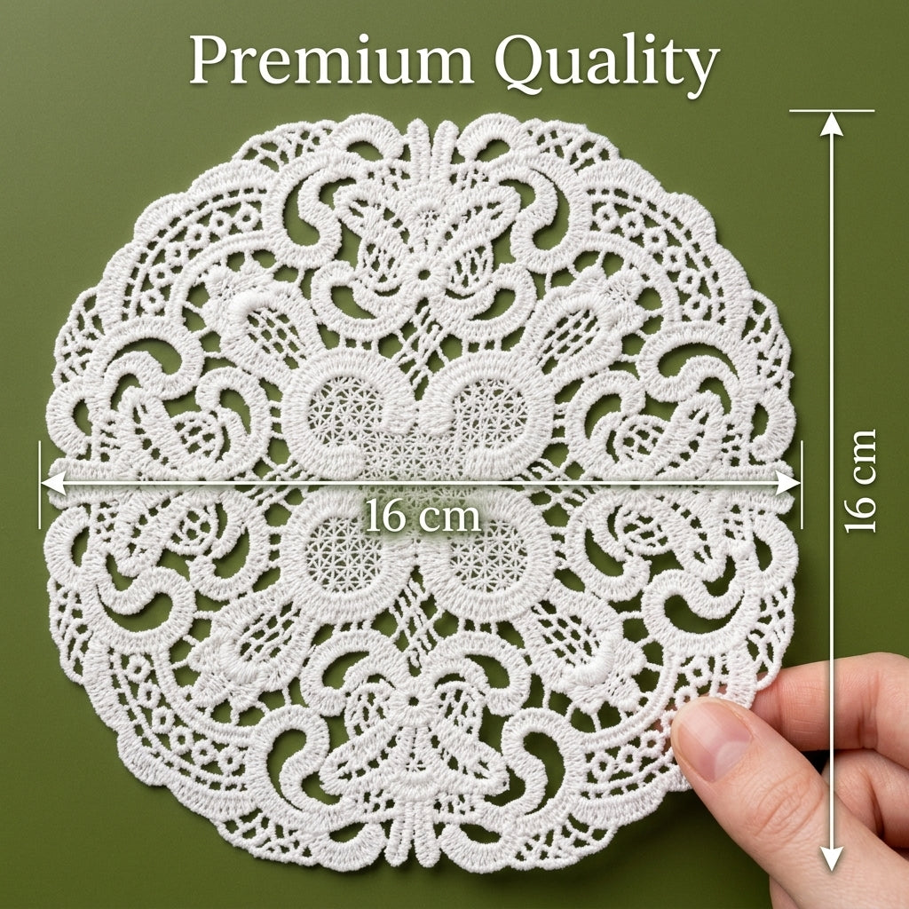 Natural Large Circular Embroidered Chemical Patches – Pack of 2