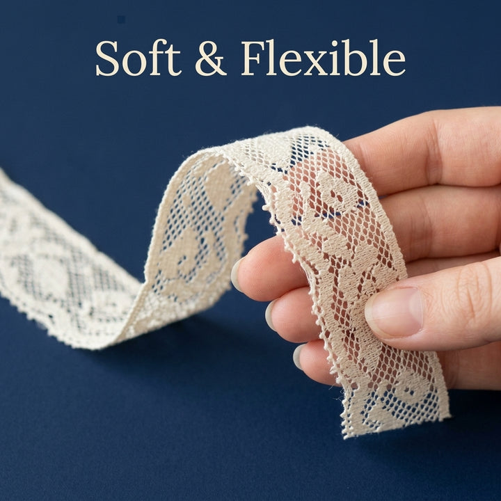 Scalloped Floral Net Raschel Lace Trim - 5 Mtr