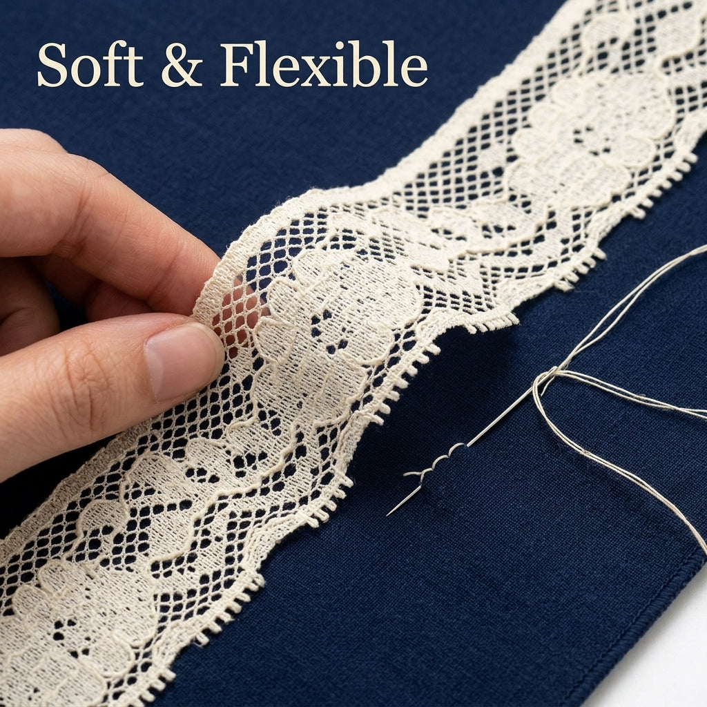 Scalloped Floral Mesh Raschel Lace Trim - 5 Mtr