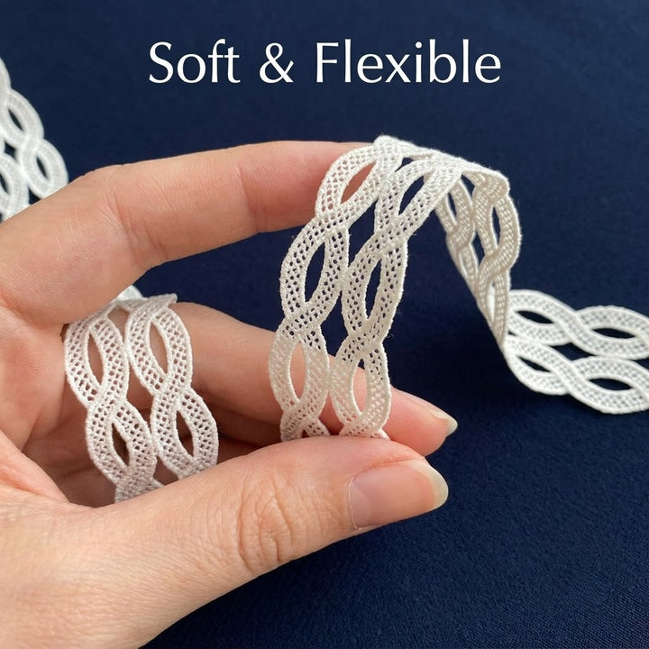 Off-White Interlocking Wave Chemical Lace - 5 mtr