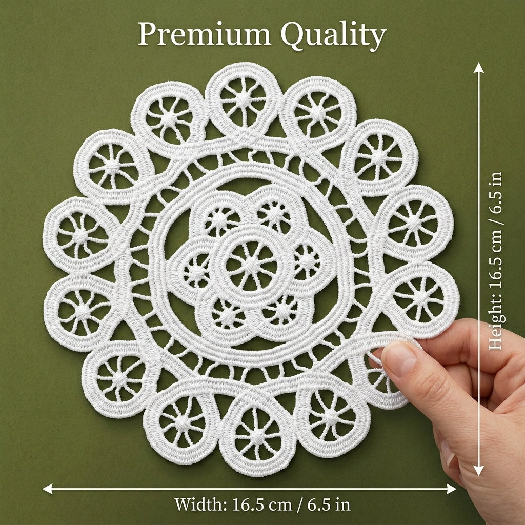Natural Circular Embroidery Chemical Patches – Pack of 2